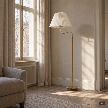 Josef Frank, golvlampa, modell G2568, "Lilla kamelen", Firma Svenskt Tenn.