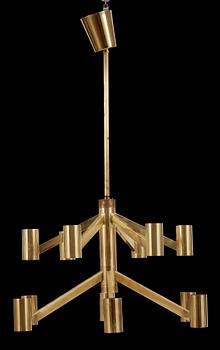 TAKLAMPA, mässing, 1900-talets mitt. Höjd 30/80cm.