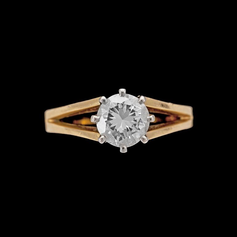 A brilliant cut diamond ring, 1.18 cts.