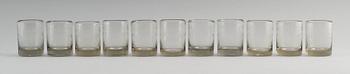 WHISKY/SELTERGLAS, 11 st, röktonat glas, "Antik", Reijmyre.