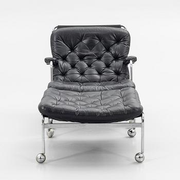 Bruno Mathsson, fåtölj med fotpall, "Karin 73", DUX, 1900-talets senare del.
