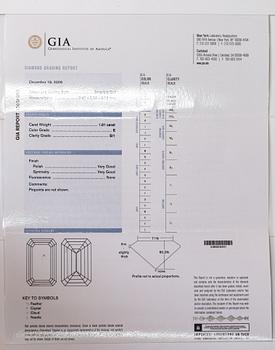 Sormus, 18K valkokultaa, timantteja n. 1.71 ct yht. Tacori. GIA -todistuksella.