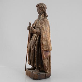 Skulptur, trä, 1700-tal, St Jacob.