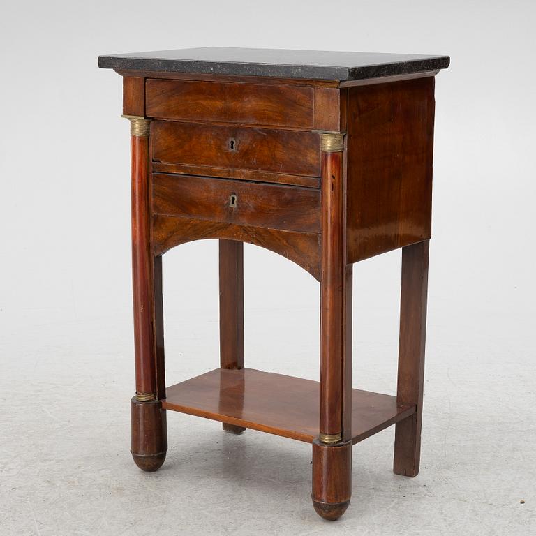 Bedside table, late Empire, mid-19th century.