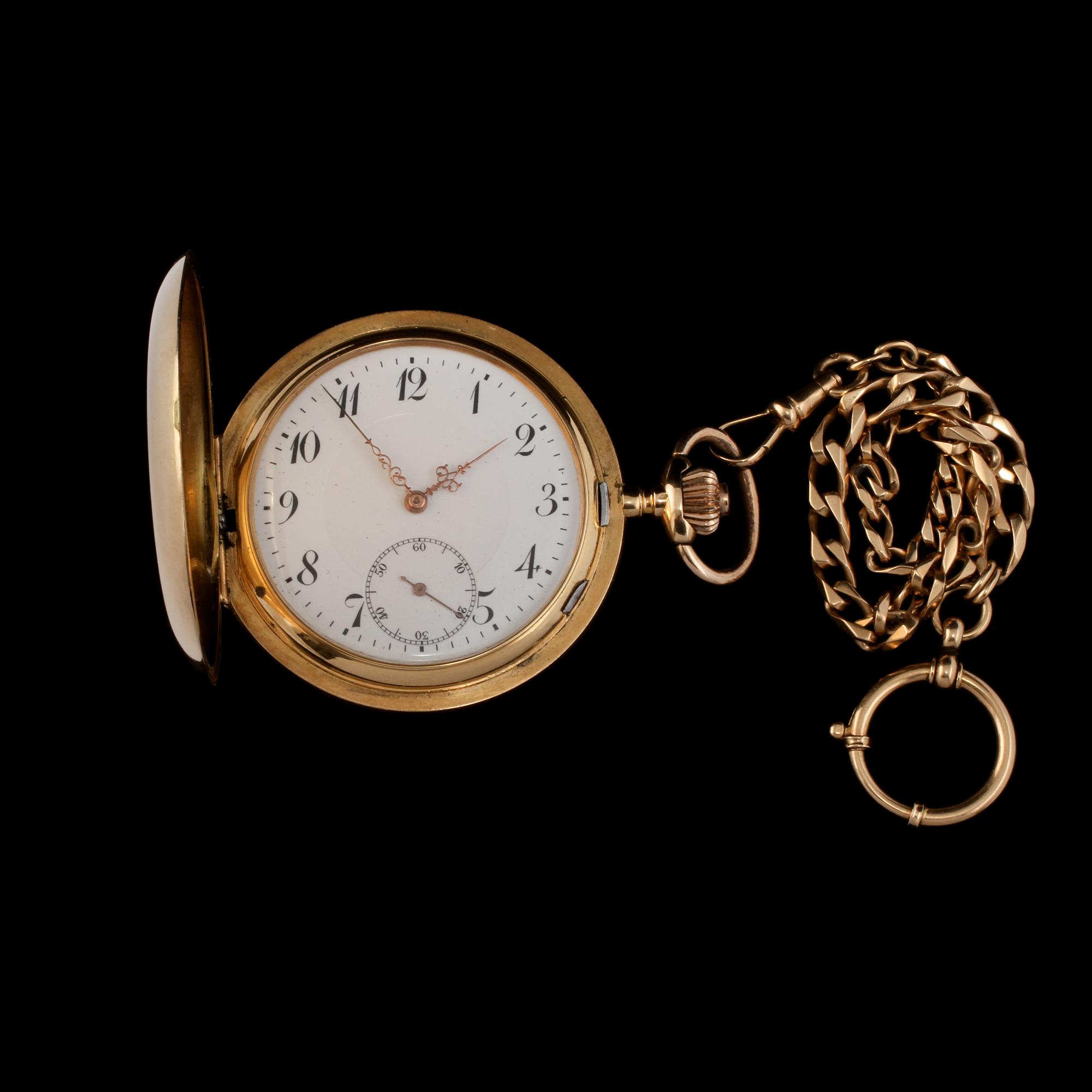 FICKUR, savonett, 18k guld,1900-talets början. Vikt 130 g.