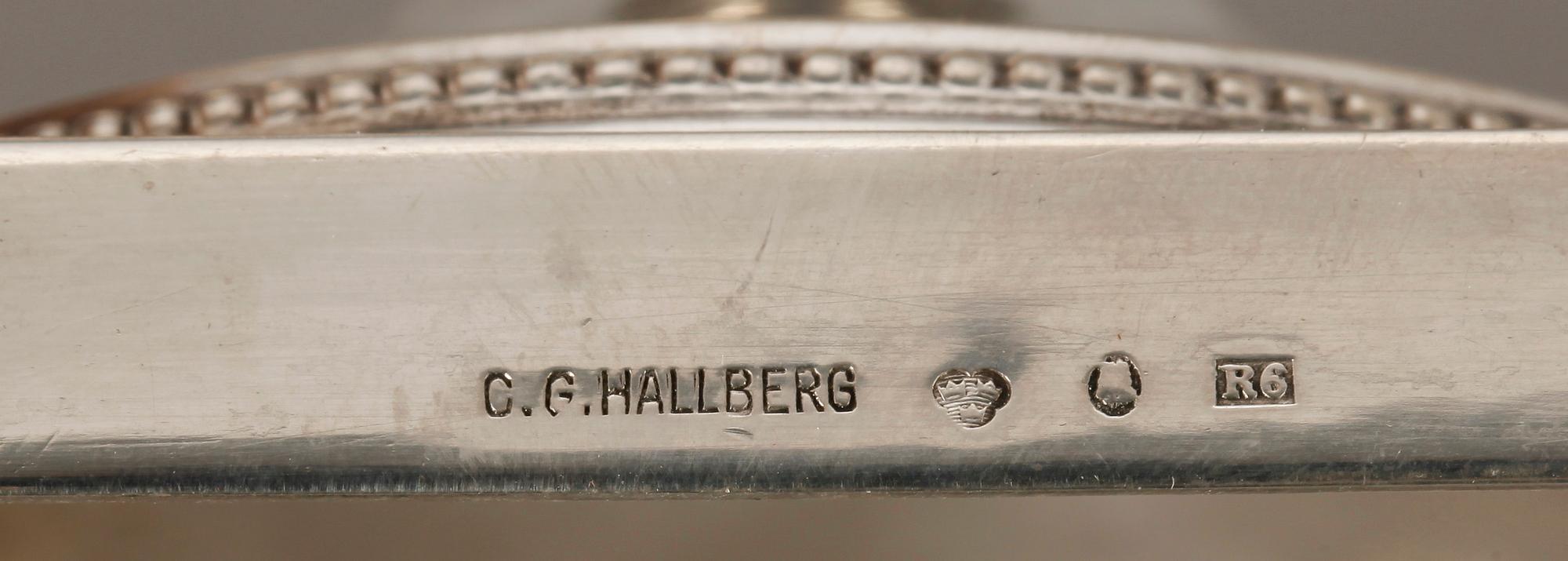 SOCKERSKÅLAR, ett par, silver. Gustaviansk stil. CG Hallberg Stockholm 1895. Tot 354 g.