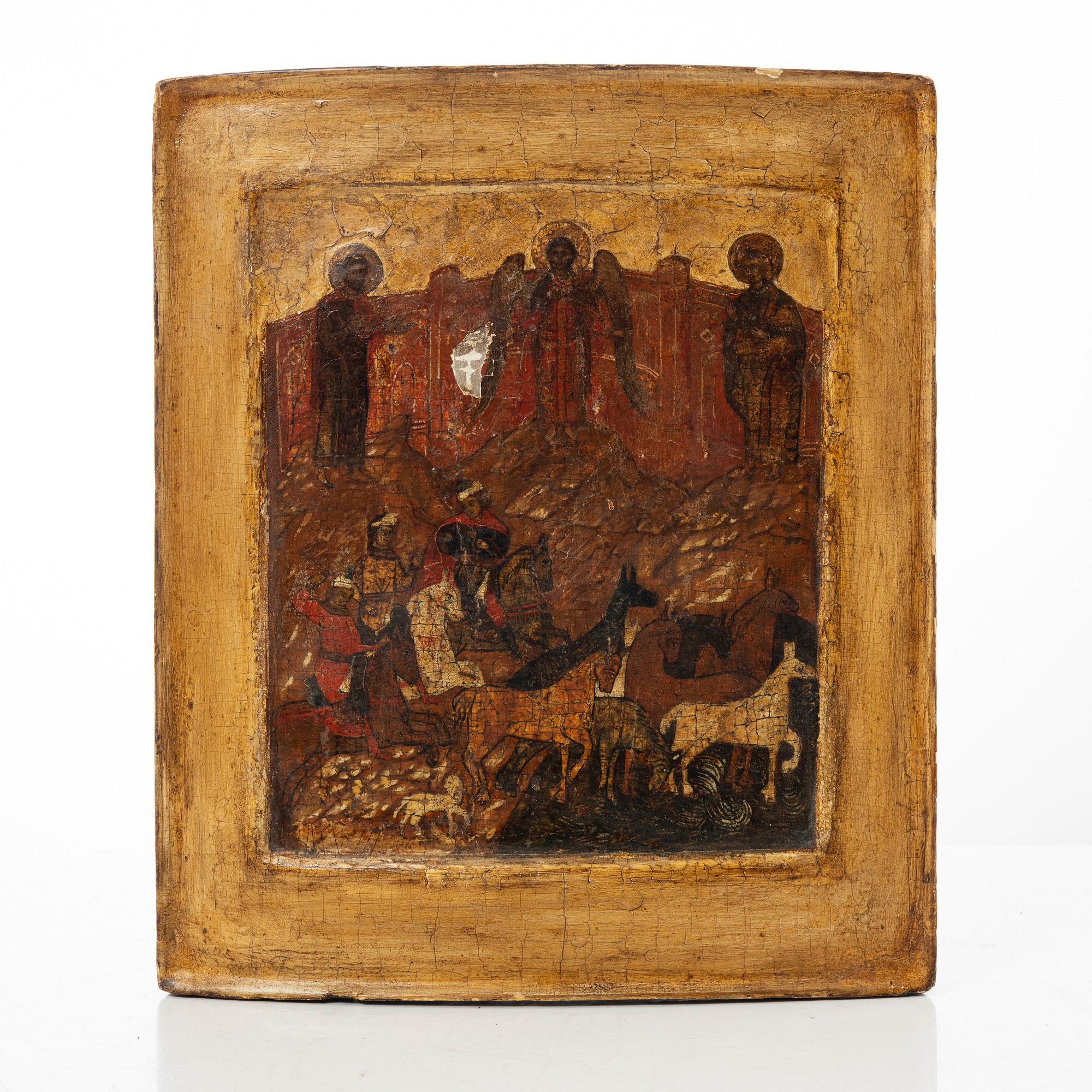 Ikon, Ryssland, 1800-tal, Jesu uppståndelse och nedstigning till de döda.