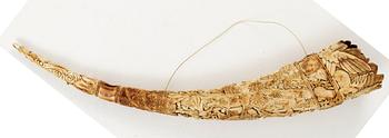 A bone horn, second half 19th century, probably Dieppe.