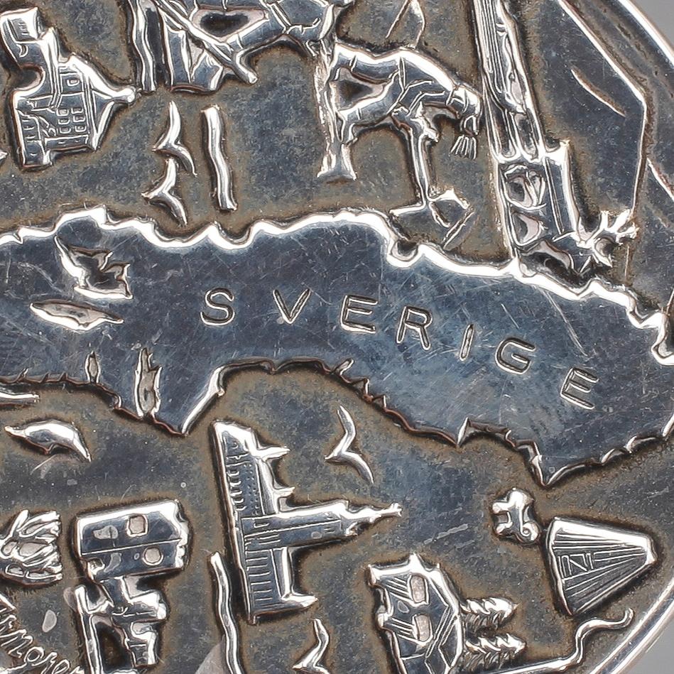 PARTI SILVER, 11 delar. Bl a CG Hallberg, Stockholm 1959. Tot ca 380 g.