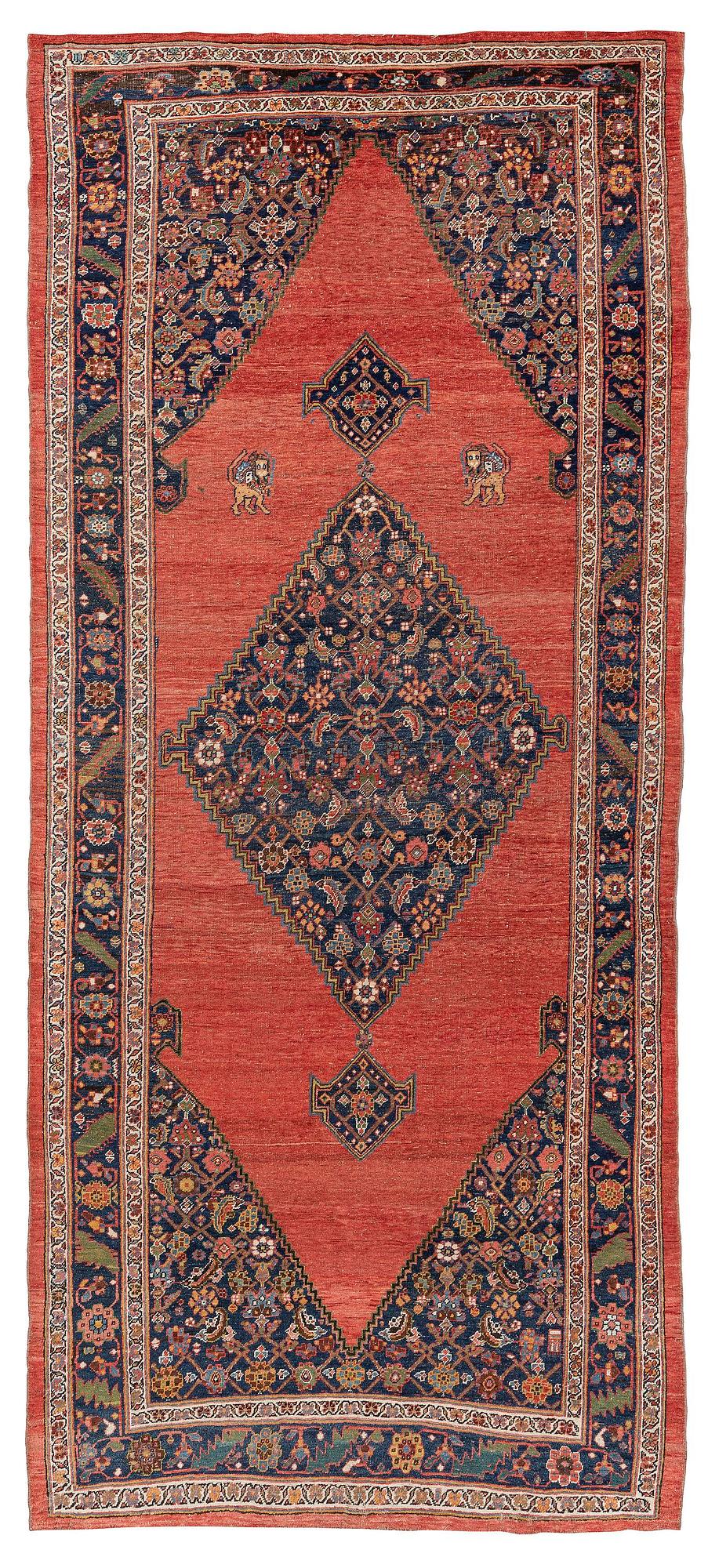 An antique Bidjar carpet, West Persia, c. 380 x 174 cm.