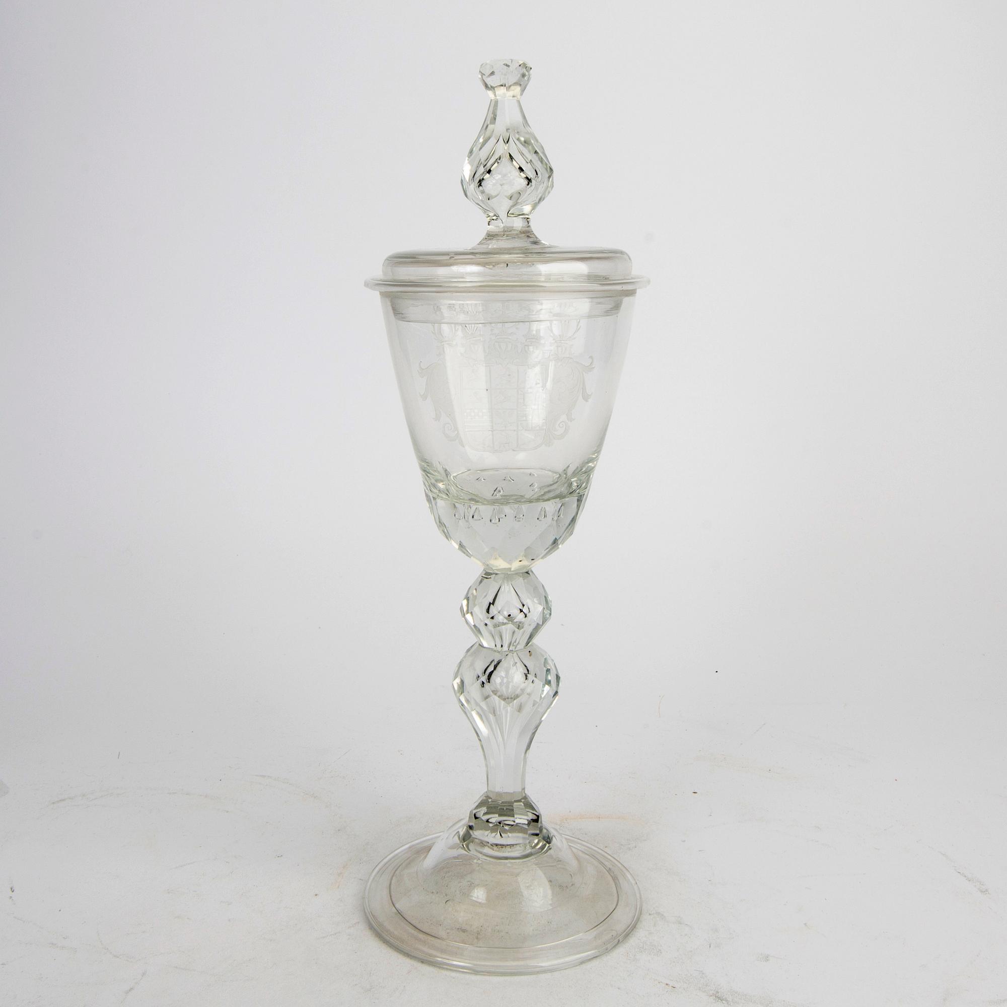 Lockpokal Barockstil sent 1800-tal/tidigt 1900-tal glas.