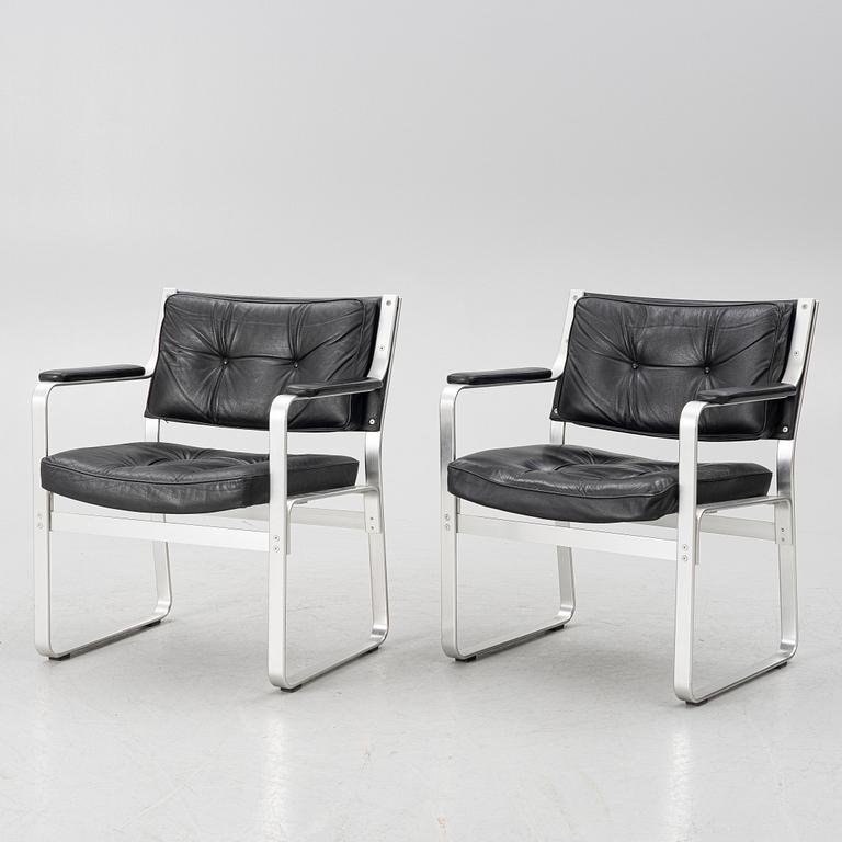 Karl Erik Ekselius, a pair of "Mondo" armchairs, JOC Möbel, late 20th century.