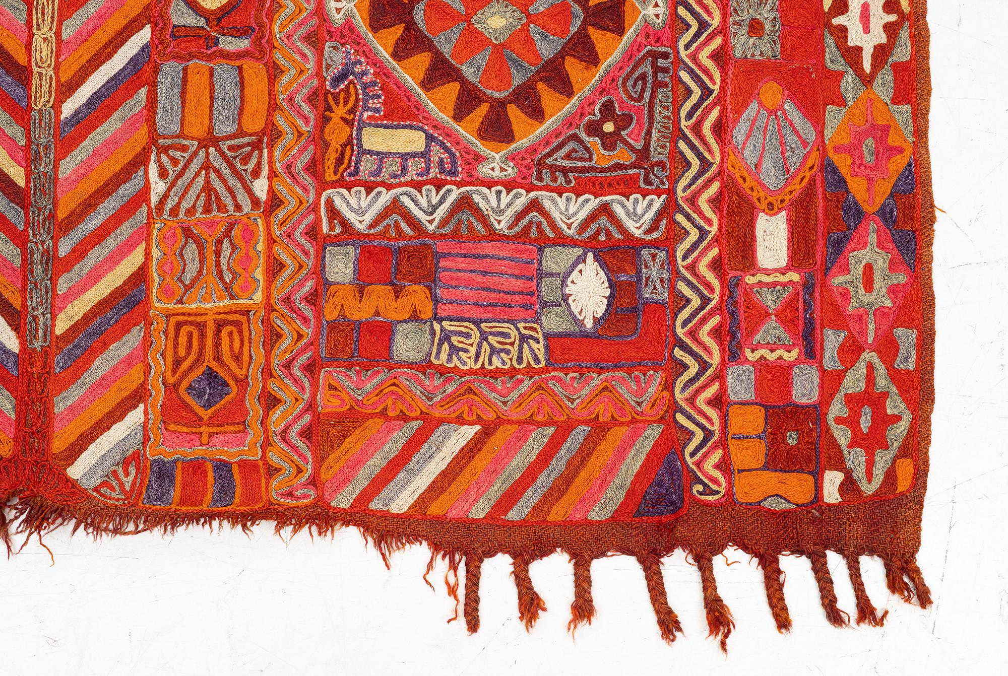 Embroidered textile, old, Marsh nomads, Iraq, approx. 260 x 180 cm.