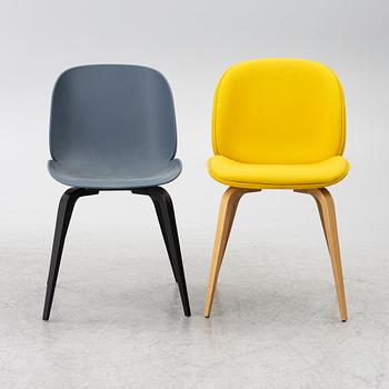 GamFratesi, two 'Beetle' chairs, Gubi, Denmark.