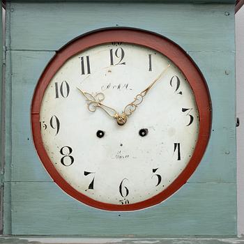 Longcase clock, folk art, 18th/19th century.