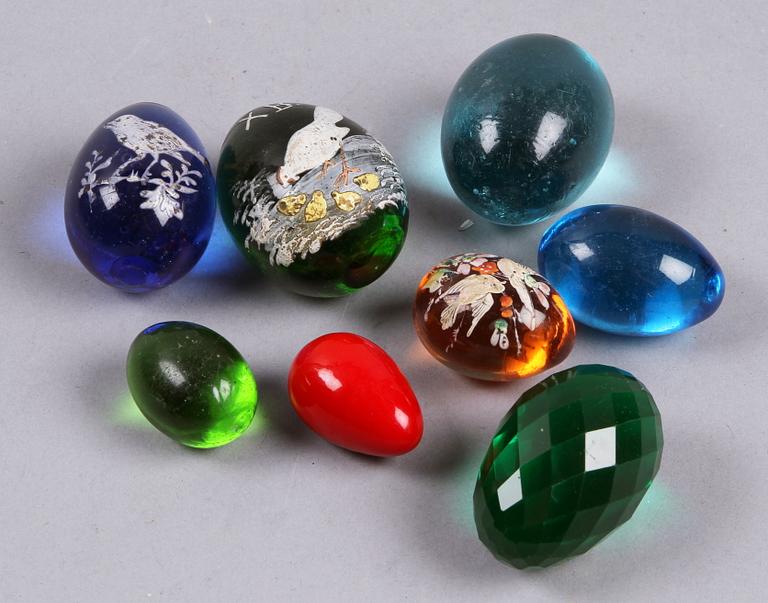 ÄGG 8 st. Glas, Ryssland, 1800/1900-tal,