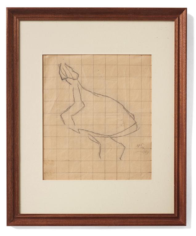Helene Schjerfbeck, Study of a girl in a long skirt.