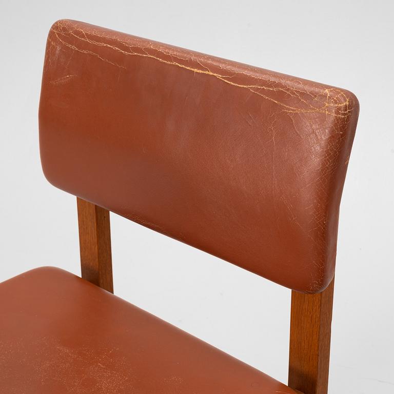 John Kandell, a set of six chairs, J. E. Blomqvist Möbelfabrik, Storvreta, for the Västervik Courthouse, ca. 1959.