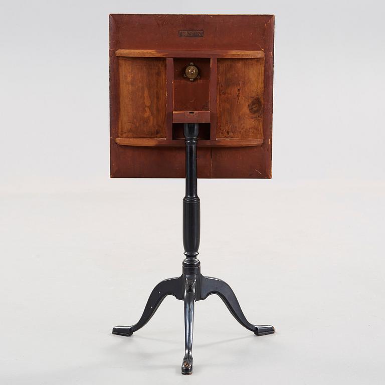 A Swedish 18th century tilt top table by Jacob Sjölin, master 1767.