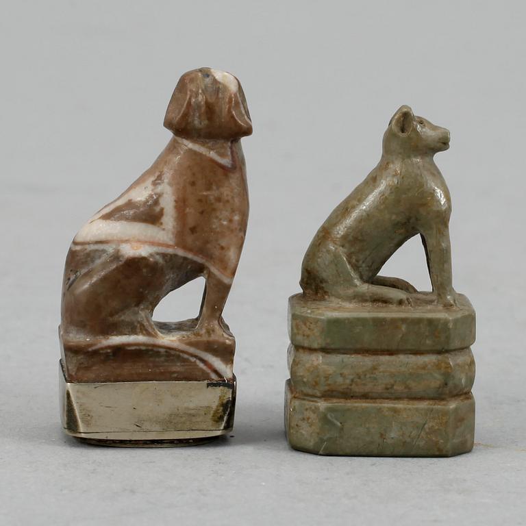 STÄMPLAR 2 st, sten, 1700/1800-tal.