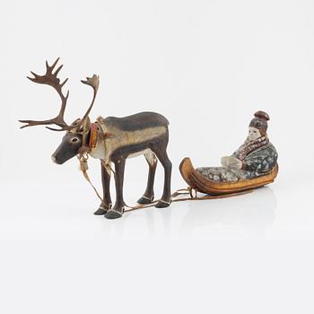 Nils Nilsson Skum, sculpture, painted wood & reindeer horn.