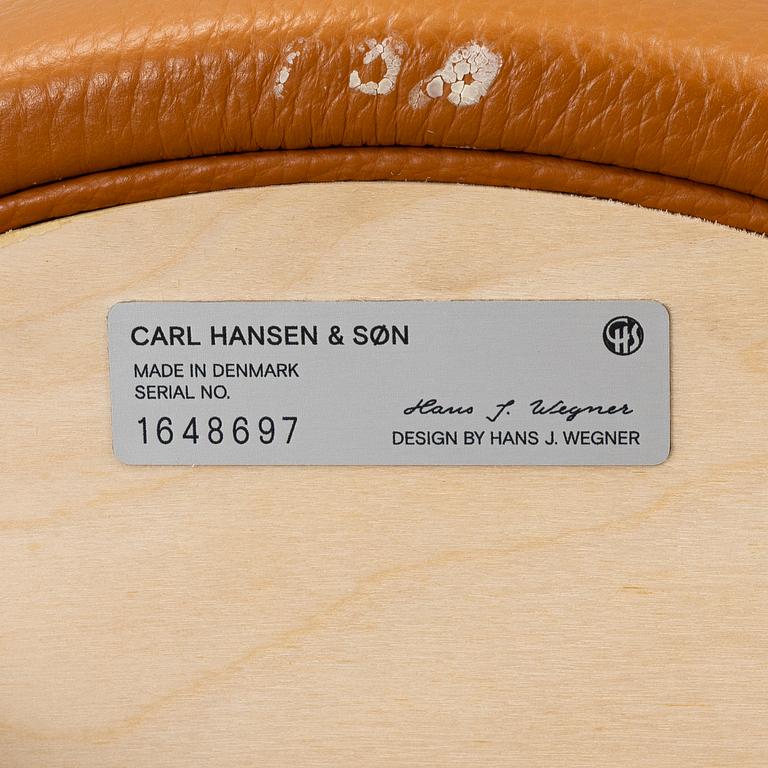Hans J. Wegner, a pair of 'CH56' bar stools, Carl Hansen & Son, Denmark, 21st century.
