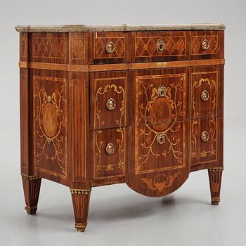 A Gustavian marquetry commode attributed to N. Korp (master in Stockholm 1763-1800).