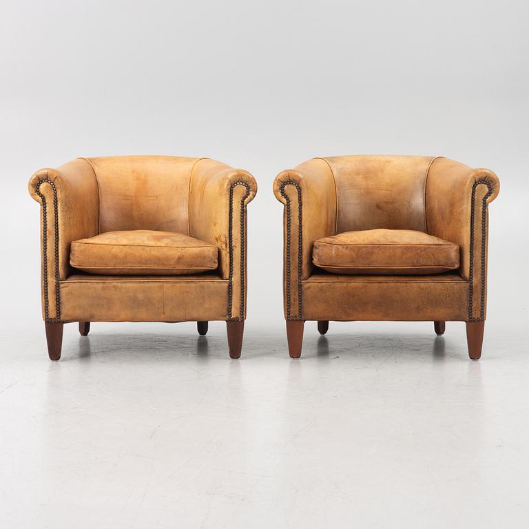 Club chairs, a pair, Bendic International, late 20th century.
