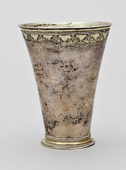 BÄGARE, silver, Daniel Ekelöf, Örebro, 1700-tal. Vikt 138 g.