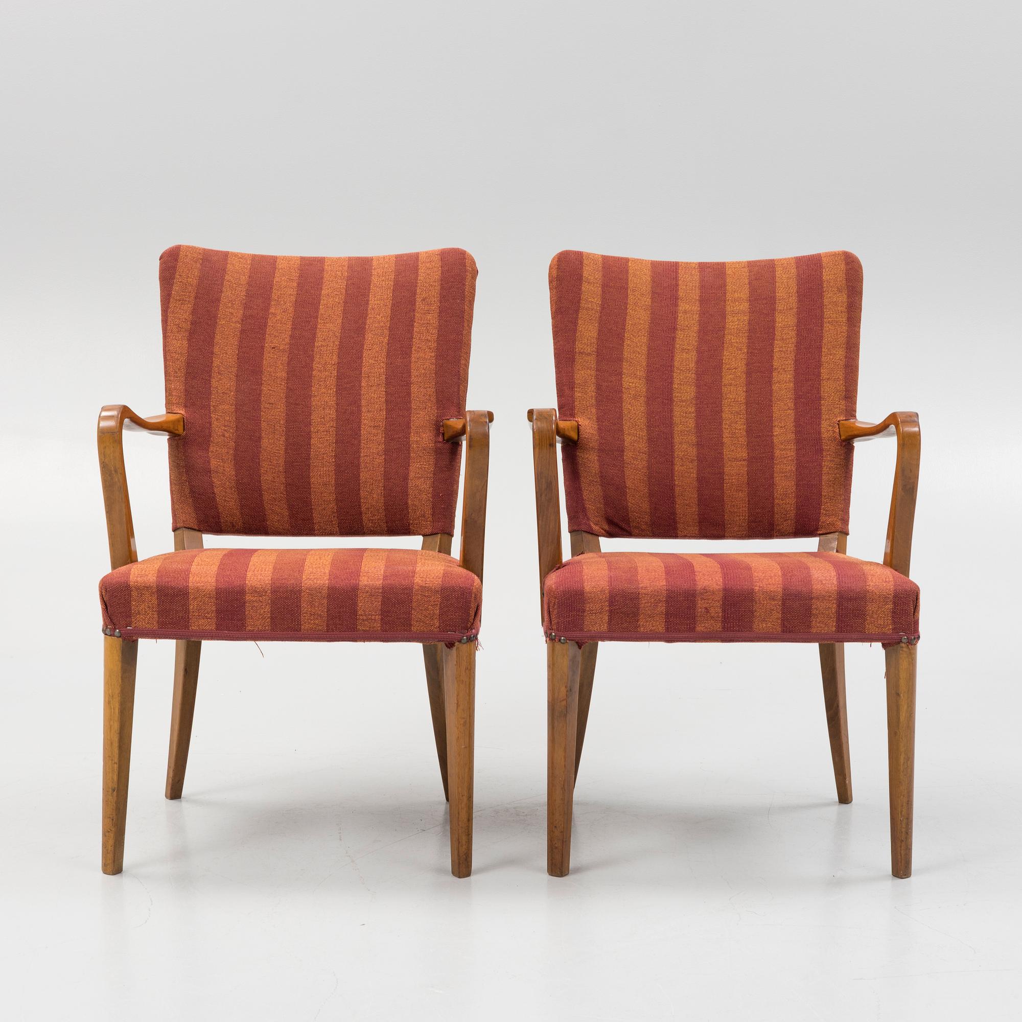Six armchairs, Aski A.B Svenska kontorsmöbelindustrier, mid 20th century.