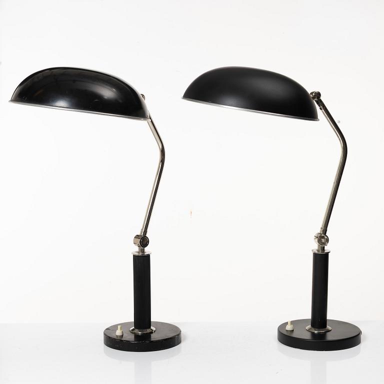 Erik Tidstrand, a pair of table lamps, model "29989", Nordiska Kompaniet, 1940s.