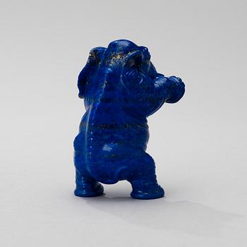 AN ELEPHANT, Alexei Kuzmich Denisov-Uralsky (1863-1926), Russian, early 20th century, lapis lazuli.