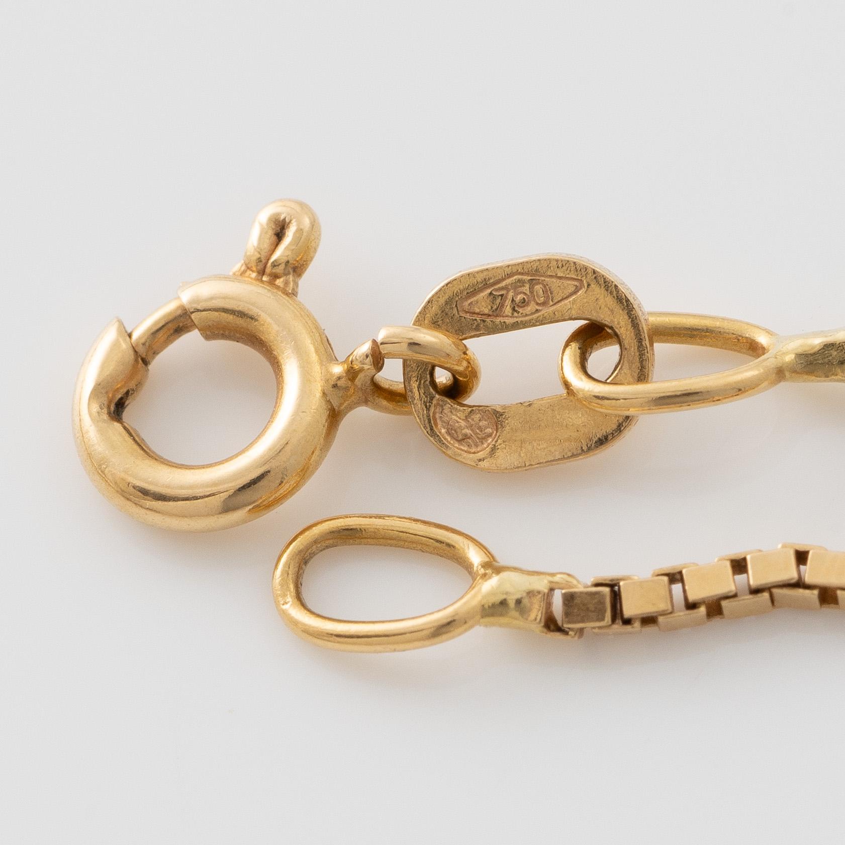 Pendant, 18K gold with rock crystal, chain Balestra 18K gold.