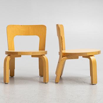 Alvar Aalto, children's chairs, 6 pcs, Artek, Finland.