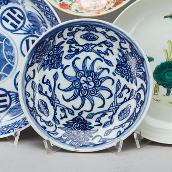 ASSIETTER MM, 10 delar, porslin, Kina 1800 och 1900-tal.