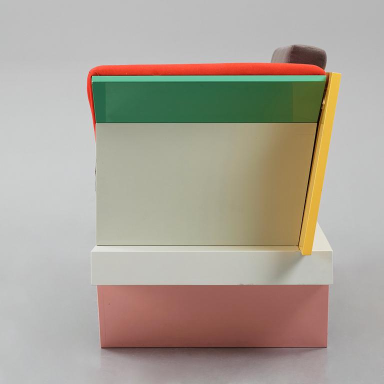 Peter Shire, a "Big Sur" sofa, Memphis, Italy, post 1986.