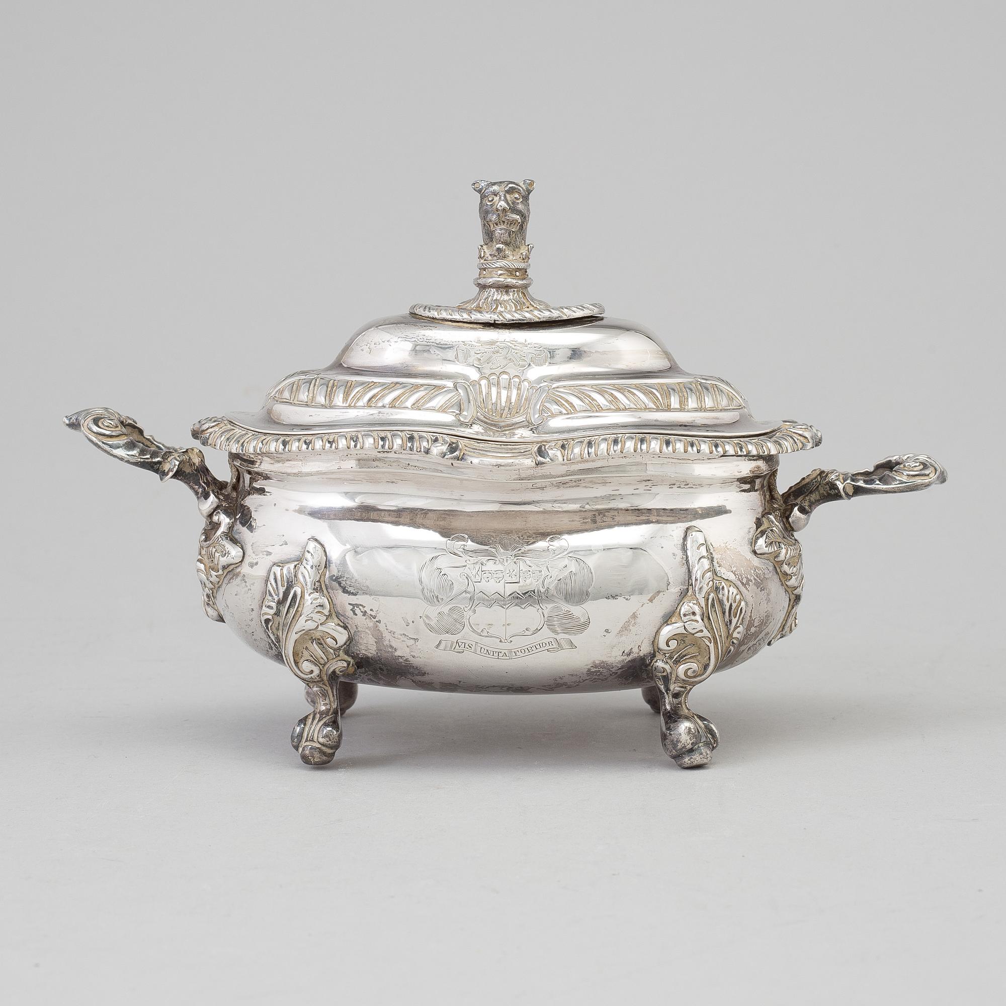 A English 19th century silver sugar-casket, marks of William Bateman ...