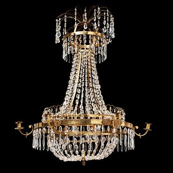 1272. A Swedish Empire 1820/30's seven-light chandelier.