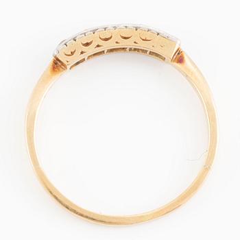 Ring, 18K gold with five old-cut diamonds.