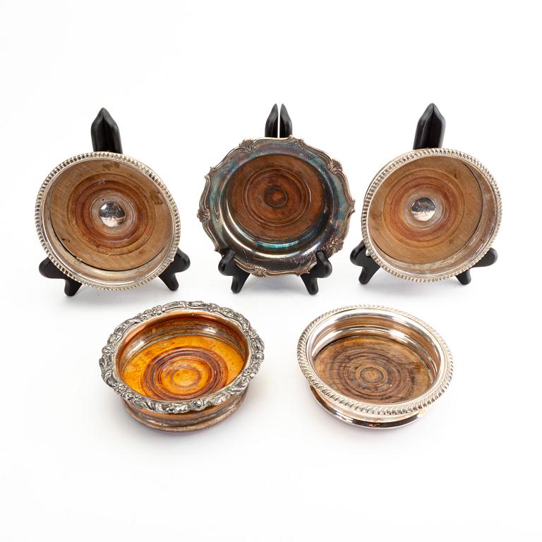 A set of five EPNS coasters mid 1900s.