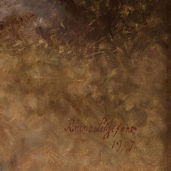 Bruno Liljefors, Landscape with a watchful fox.