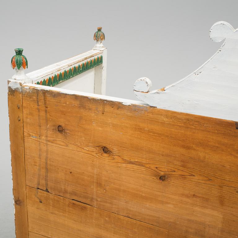 A early 19th century Swedish folk art folding bed from Forsa in Hälsingland.