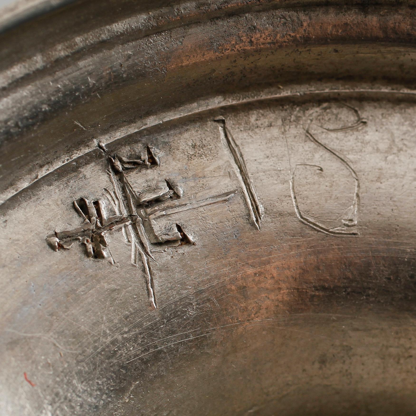 LJUSSTAKAR, 1 par, tenn, Johan Albin Gellerstedt, Härnösand 1841.