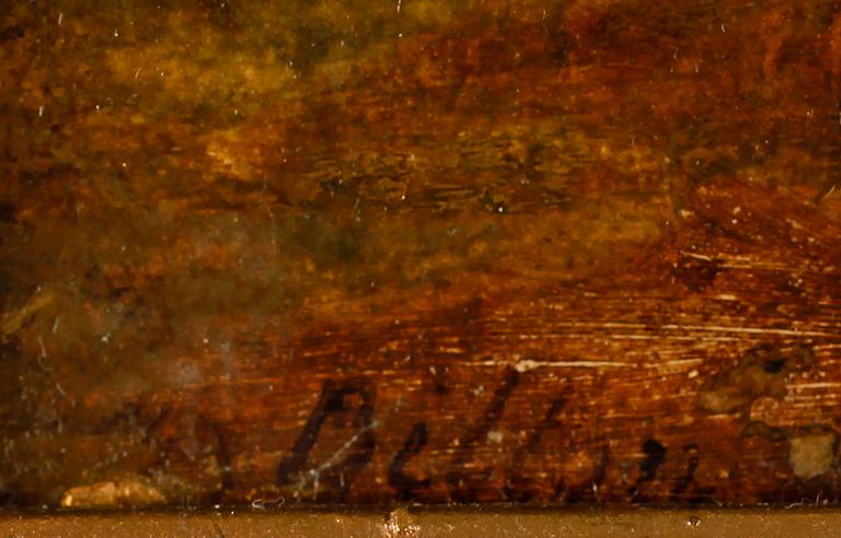 OKÄND KONSTNÄR, olja på pannå, signerad Bilton, England, 1800-tal.