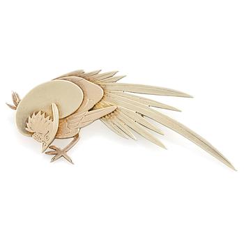 480. Wiwen Nilsson, a brooch, sterling silver, in the shape of a heron, Lund 1967.