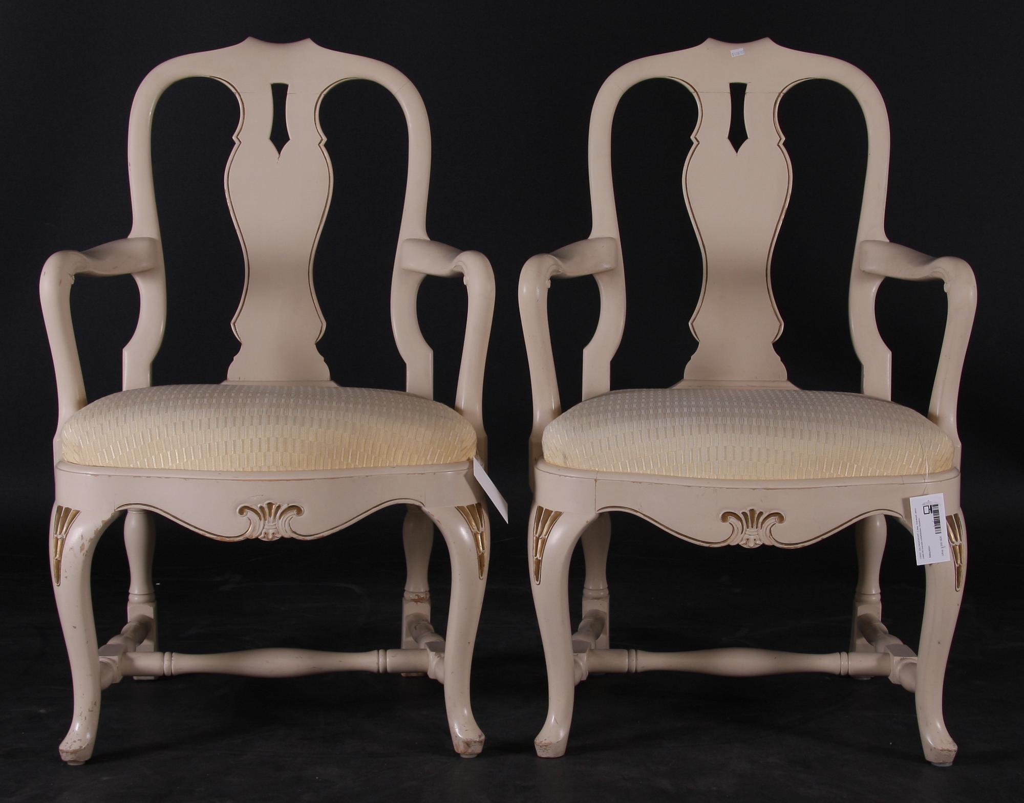 SALONGSGRUPP, 5 delar. Rokokostil, delvis märkt AB Svenska möbelfabriken, Bodafors.