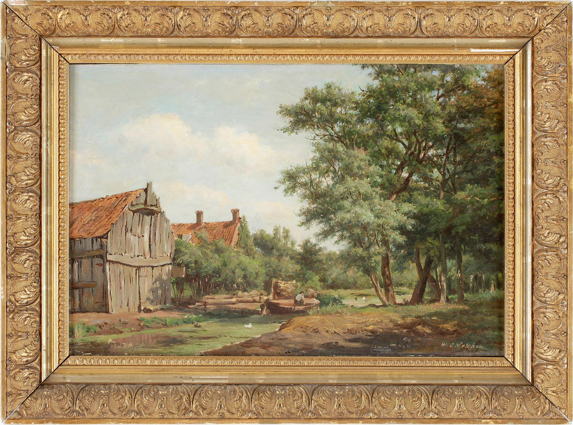 WILLEM CAREL NAKKEN, olja på pannå, signerad.