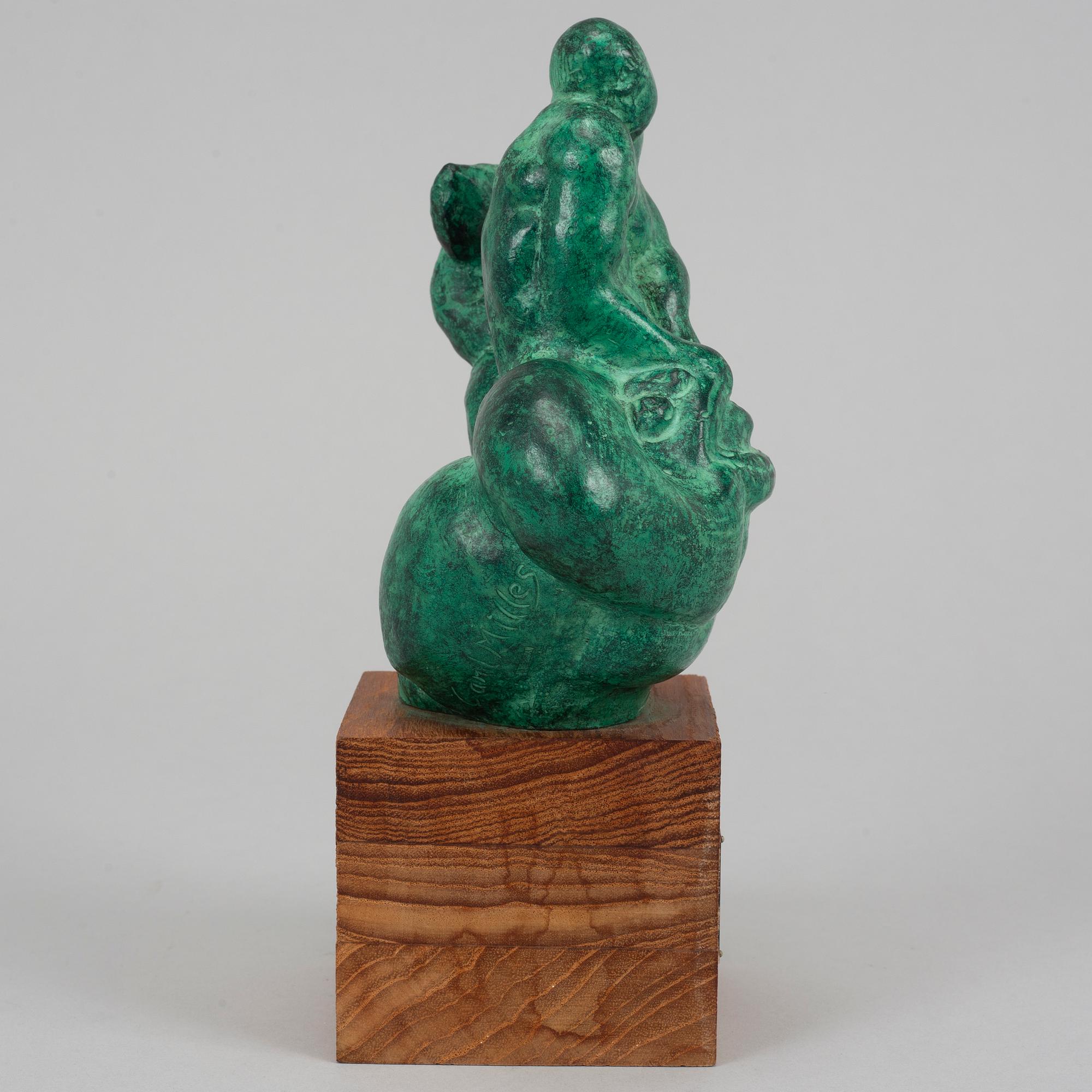 Carl Milles, skulptur. Signerad. Gjutarstämpel. Numr 3/12. Brons. Höjd 15 cm (ink bas 22 cm).