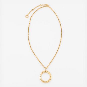 Necklace with pendant, Bulgari, "Round open diamond necklace", 18K gold with brilliant-cut diamonds.