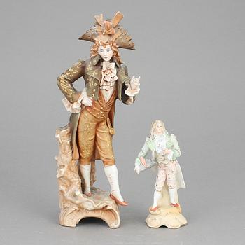FIGURINER, 2 st, porslin, sent 1800-tal.